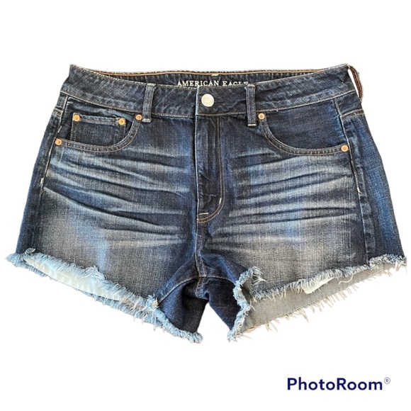 American Eagle HI-RISE FESTIVAL Cut Off Jean Shorts Size 14 - Picture 1 of 11